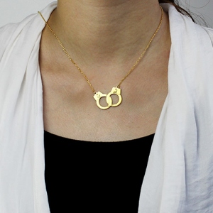 Collier Menottes-2 Initials-Plaqué Or