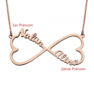 Collier Infini-2 Prénom-Plaqué Or Rose