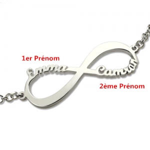 Bracelet Infini-2 Prénoms-Argent