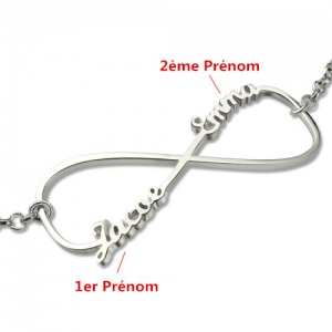 Bracelet Infini-2 Prénoms-Argent