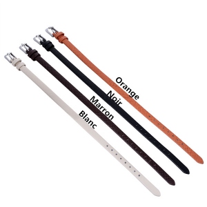 Bracelet Barrette-Gravure-Argent-Ceinture Cuir